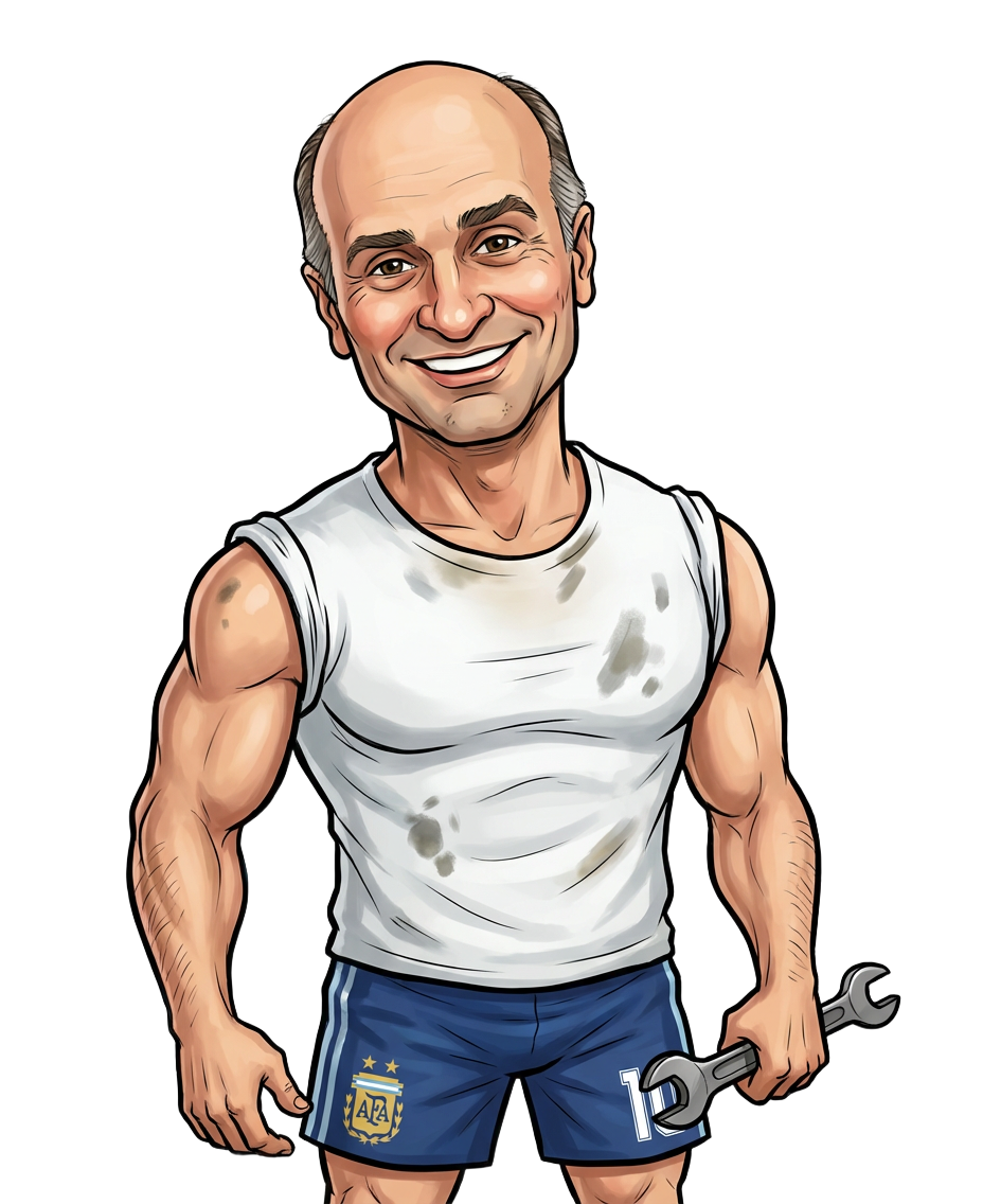 José Pennella, mecánico del taller